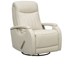 Braxton Swivel Glider Leather Recliner (Troy Cream) In stock