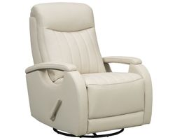 Braxton Swivel Glider Leather Recliner (Troy Cream) In stock