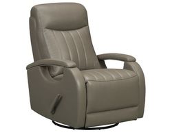 Braxton Swivel Glider Leather Recliner (Smokey Gray) In stock