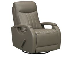 Braxton Swivel Glider Leather Recliner (Smokey Gray) In stock