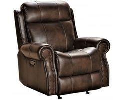 Demara Leather Rocker Recliner w/Power Recline &amp; Power Head Rest (In stock)