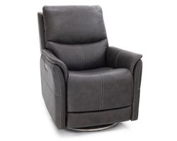 Salem Swivel Recliner w/Power Recline, Power Head Rest & Power Lumbar (Lay Flat) - Steel (In stock)