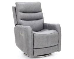 San Marco Swivel Recliner w/Power Recline, Power Head Rest & Power Lumbar (Lay Flat) - Storm (In stock)