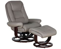 Jacque Swivel Pedestal Recliner w/Ottoman (Tan) In stock