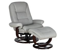 Jacque Swivel Pedestal Recliner w/Ottoman (Light Gray) In stock