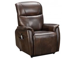 Leighton Power Lift Recliner w/Power Head Rest & Power Lumbar (Brown) 350 lbs. - In stock