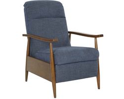 Hampton Push Thru The Arms Fabric Recliner (Blue) In stock