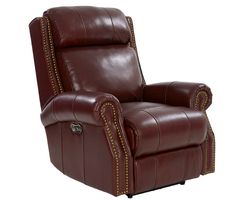 Blair Big & Tall Leather Power Headrest Power Recliner (Cabernet) In stock