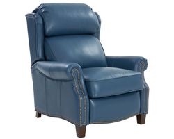 Meade Leather Recliner (Marisol Blue) In stock