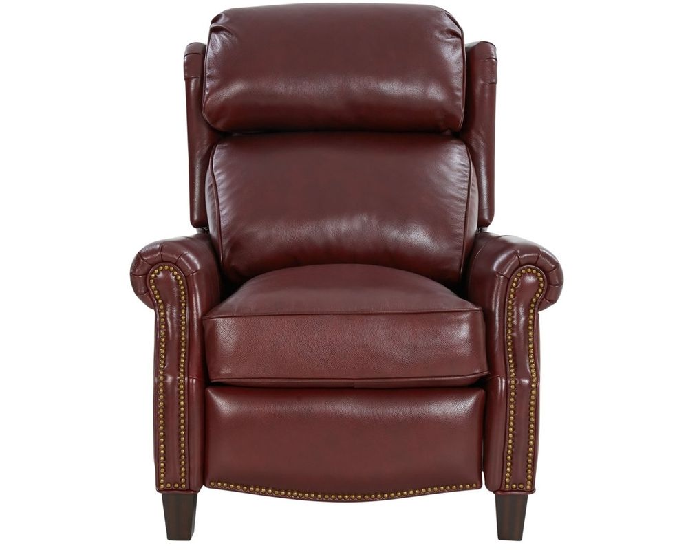 Meade Leather Recliner (Cabernet) In stock Sofas and Sectionals