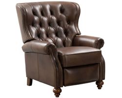 Writer's Leather Chair Push Thru The Arm Recliner (Cognac) In stock