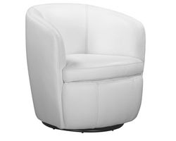 Barolo Italian Leather Swivel Chair Snow (In stock - Fast shipping)