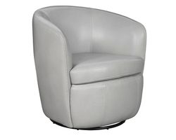 Barolo Italian Leather Swivel Chair Ice (In stock - Fast shipping)