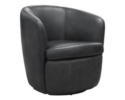 Barolo Italian Leather Swivel Chair Slate (In stock - Fast shipping)