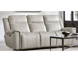Atlantis 89" Zero Gravity Power Leather Reclining Sofa Ivory (In stock - Fast Shipping)