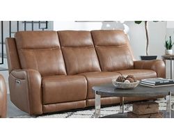 Haywood 86&quot; Power Headrest Power Reclining Leather Sofa (In stock - Fast shipping)