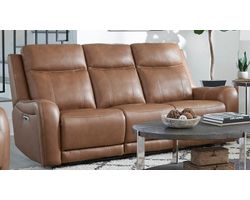 Haywood 86" Power Headrest Power Reclining Leather Sofa (In stock - Fast shipping)