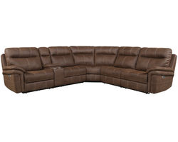 Mason Power Headrest Power Reclining Sectional Kahlua (In stock - Fast shipping)
