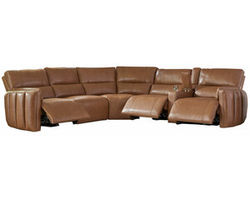 Modesto Power Headrest Power Reclining Leather Sectional (In Stock - Fast Shipping)