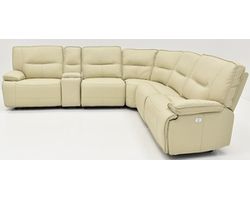 Spartacus Power Headrest Power Reclining Sectional Oyster (Leather like fabric) In stock - Fast shipping