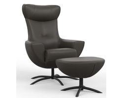 Baloo Leather Swivel Rocking Chair and Ottoman (+20 leathers)