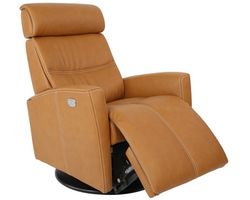 Milan Swivel Glider Power Headrest Power Recliner Vintage Cognac (In stock - Fast Shipping)