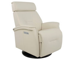 Rome Power Headrest - Lumbar - Recline Swivel Glider Recliner Ivory (In stock - Fast shipping)