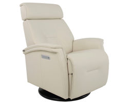 Rome Power Headrest - Lumbar - Recline Swivel Glider Recliner Ivory (In stock - Fast shipping)