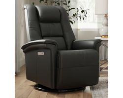 Paris Power Headrest - Lumbar - Recline Swivel Glider Recliner (+40 leathers)