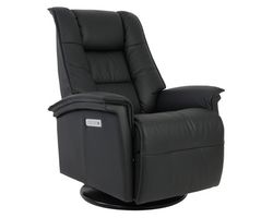 Paris Power Headrest - Lumbar - Recline Swivel Glider Recliner Black (In stock - Fast shipping)