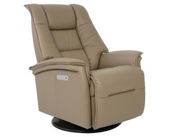 Paris Power Headrest - Lumbar - Recline Swivel Glider Recliner Nougat (In stock - Fast shipping)