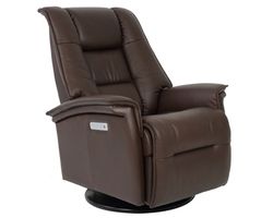 Paris Power Headrest - Lumbar - Recline Swivel Glider Recliner Mocha (In stock - Fast shipping)