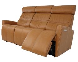 Milan 78&quot; Leather Power Reclining Wall Saver Sofa Cognac (In stock - Fast shipping)