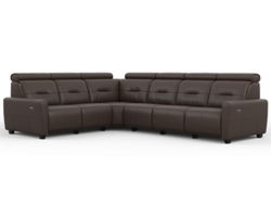 Verona Power Headrest Power Reclining Sectional Brown (In stock - Fast shipping) 104&quot; x 130&quot;