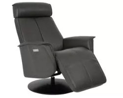 Bo Cordless Dual Power Leather Recliner Slate (2 Sizes) In stock - Fast shipping