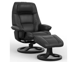 Admiral R Swivel Recliner and Ottoman Black - 2 sizes (In stock - Fast shipping)