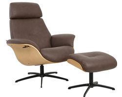 Falcon Swivel Recliner and Ottoman (+30 leathers)