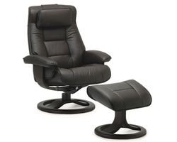 Mustang R Swivel Recliner and Ottoman Black - 2 sizes (In stock - fast shipping)