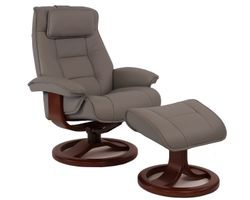 Mustang R Swivel Recliner and Ottoman Granite  - 2 sizes (In stock - fast shipping)