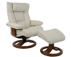 Regent R Swivel Recliner and Ottoman Ivory - 2 sizes (In stock - Fast shipping)