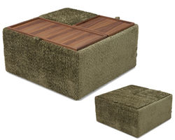 Mingle 77004-I4 Square Cocktail Ottoman with Wood Top (33&quot;) +200 colors