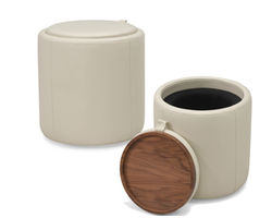 Mingle 77004-D4 Oval Ottoman with Wood Top and Storage 17&quot; (+200 colors)