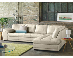 Miami Leather Sectional in Bali Silk (In Stock)