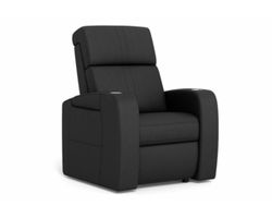 Flicks Black Leather Home Theater Power Recliner w/Power Headrest (In Stock)
