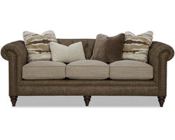 Chesterfield LF7431 Leather and Fabric Sofa (88&quot; or 99&quot;)