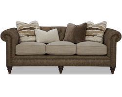 Chesterfield LF7431 Leather and Fabric Sofa (88" or 99")