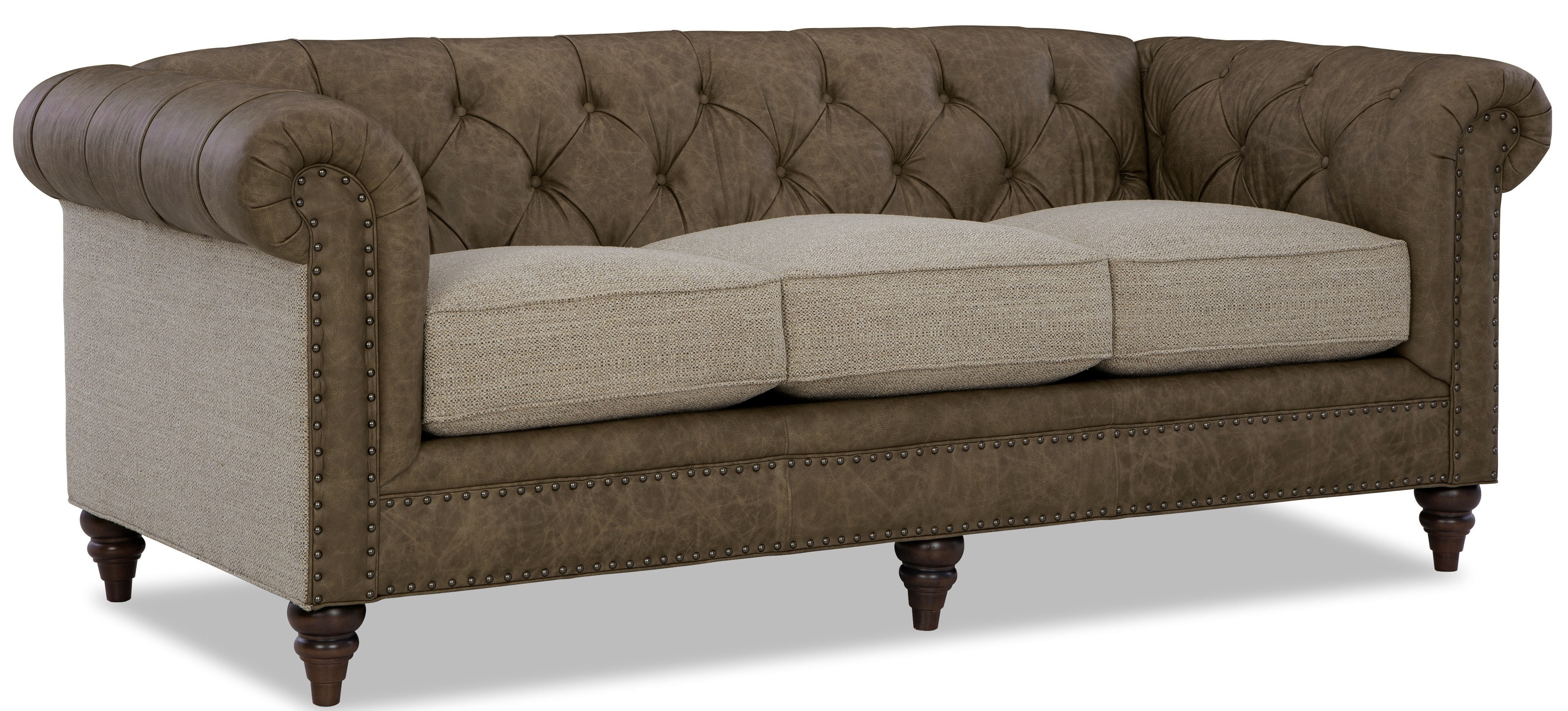Chesterfield LF7431 Leather and Fabric Sofa (88