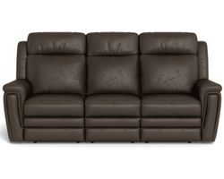 Asher Leather Power Reclining Sofa with Power Headrest &amp; Lumbar (In Stock)