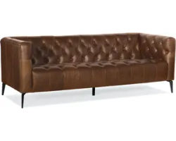 Nicolla Leather Sofa Brown 84&quot; (In stock)