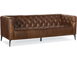 Nicolla Leather Sofa Brown 84" (In stock)